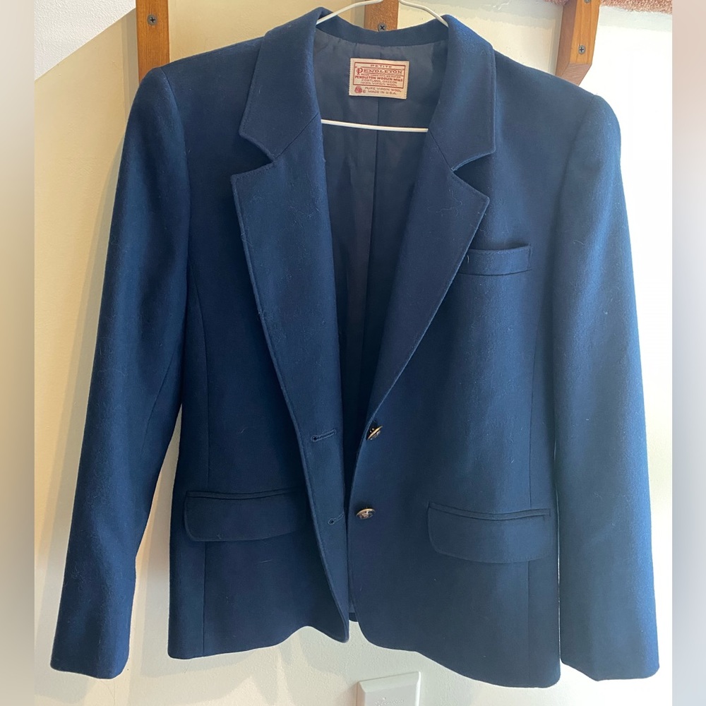 Pendleton blue wool blazer size 6 petite vintage